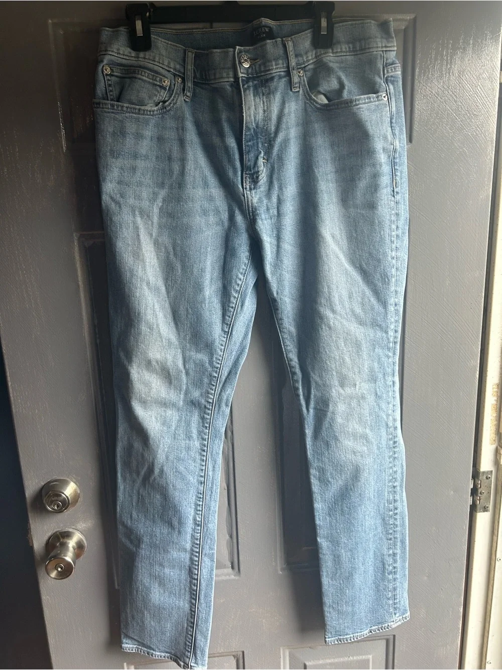 J Crew Flex Men’s 34x32 Blue Jeans Zip Up Straight Leg 5 Pocket